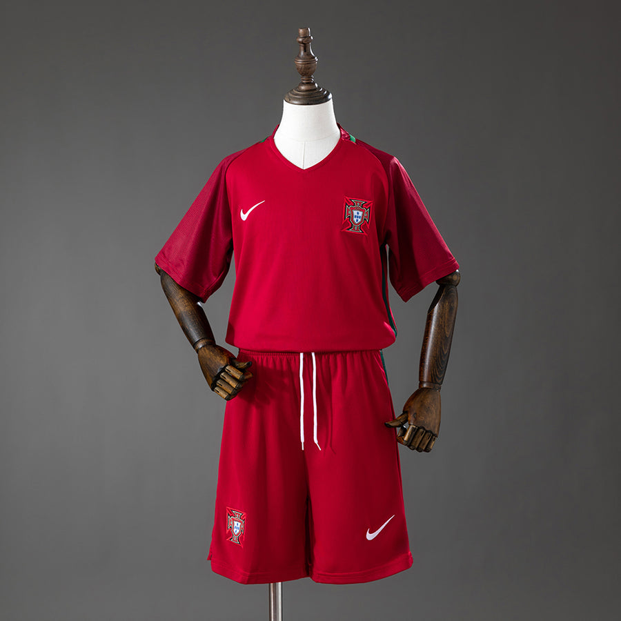 Portugal Principal Infantil Kit Retrô Camisa 16/17