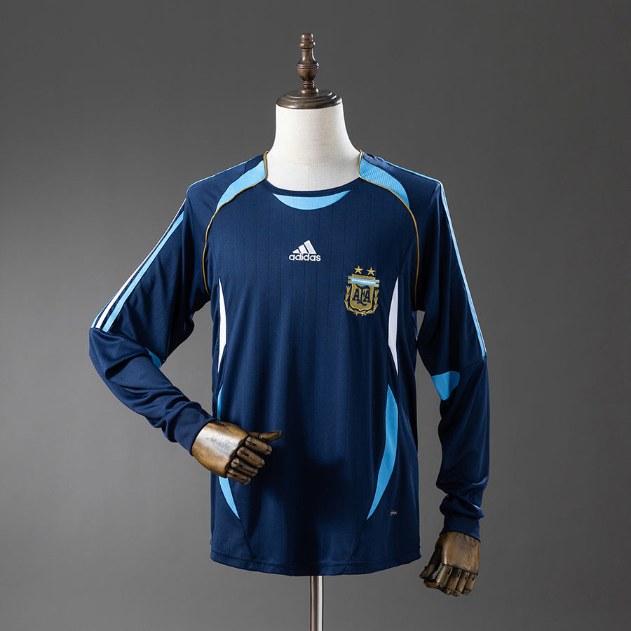 Argentina Long-Sleeved Secundária Retrô Camisa 2006