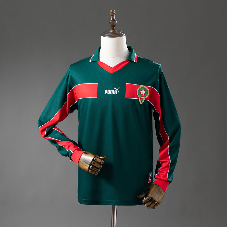 Morocco Principal Retrô Manga Longa Camisa 1998