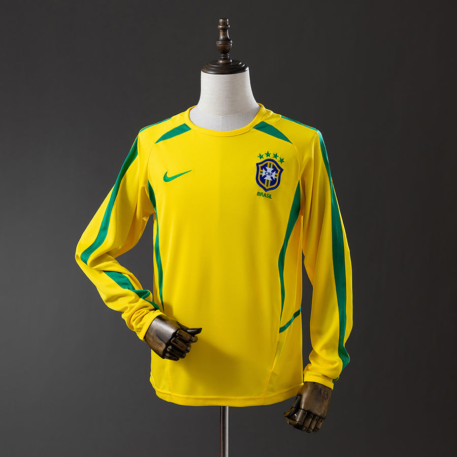 Brasil Principal Retrô Manga Longa Camisa 2002
