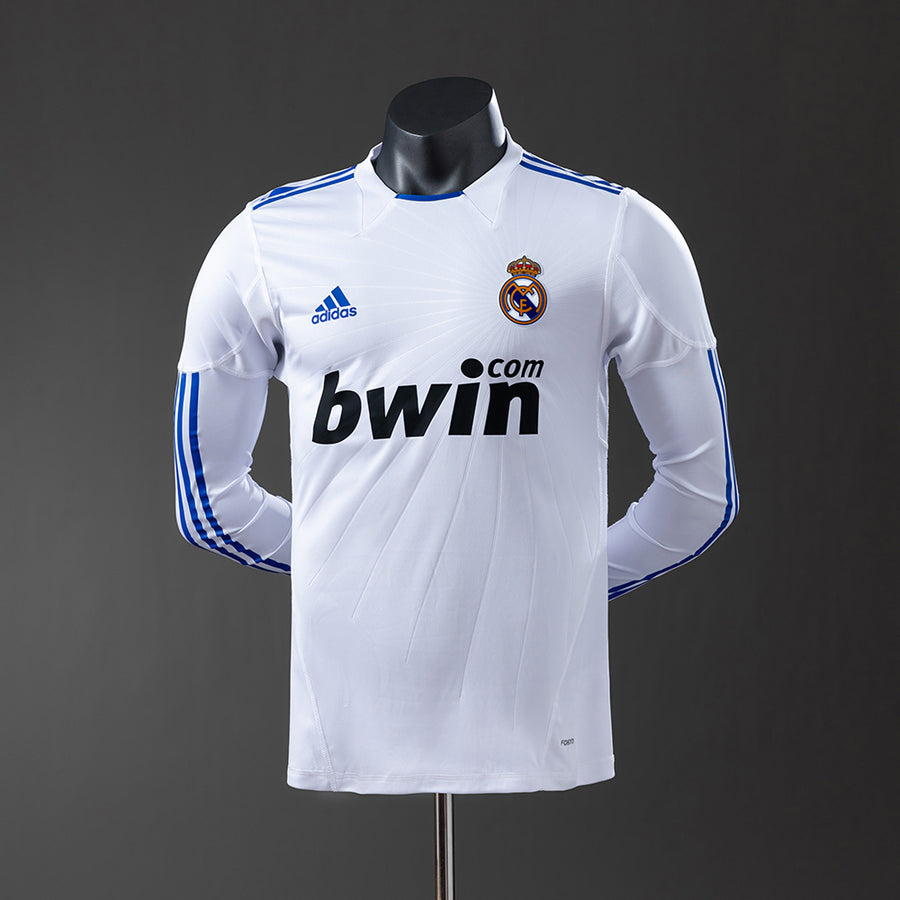 Real Madrid Principal Retrô Manga Longa Versão Jogador Camisa 10/11