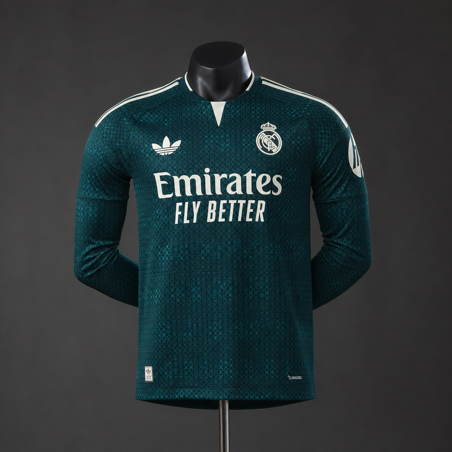 Real Madrid Long Sleeved Secundária Versão Jogador Camisa 26/27