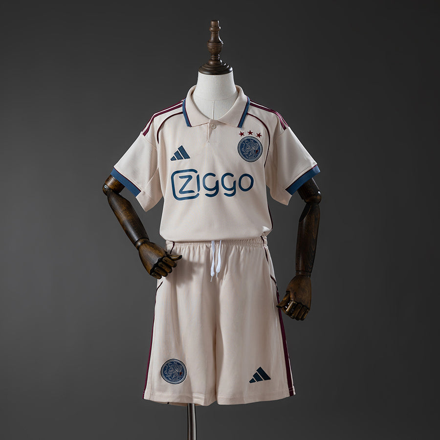 Ajax Secundária Terceira Infantil Kit Camisa 25/26