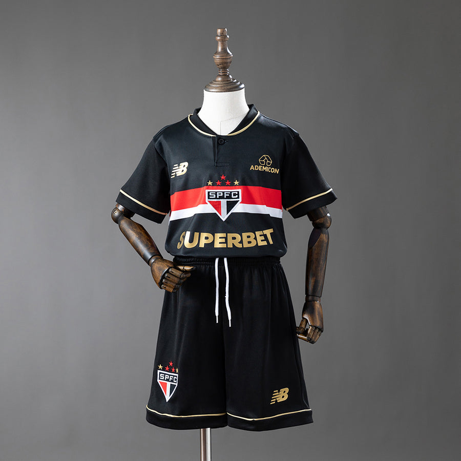 São Paulo Secundária Terceira Infantil Kit Camisa 25/26