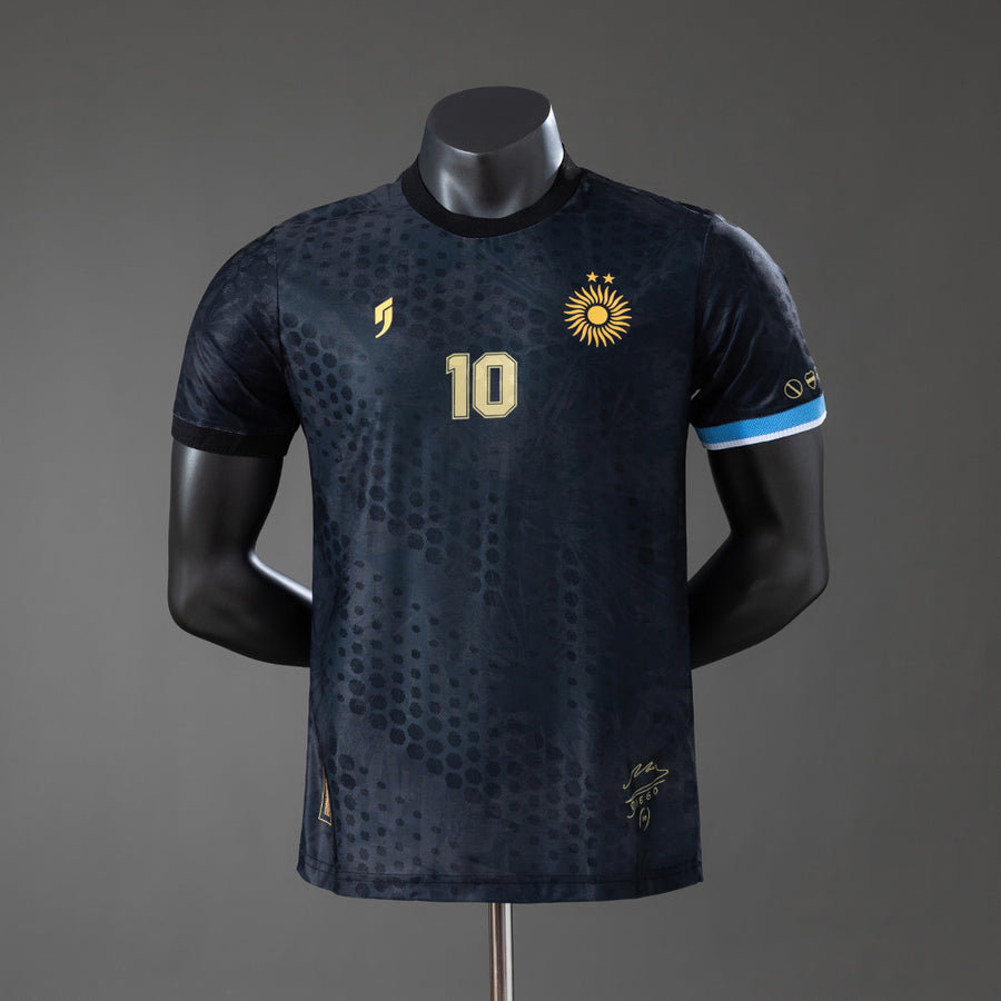 Argentina Maradona #10 -Preto Versão Jogador Edição Especial Camisa