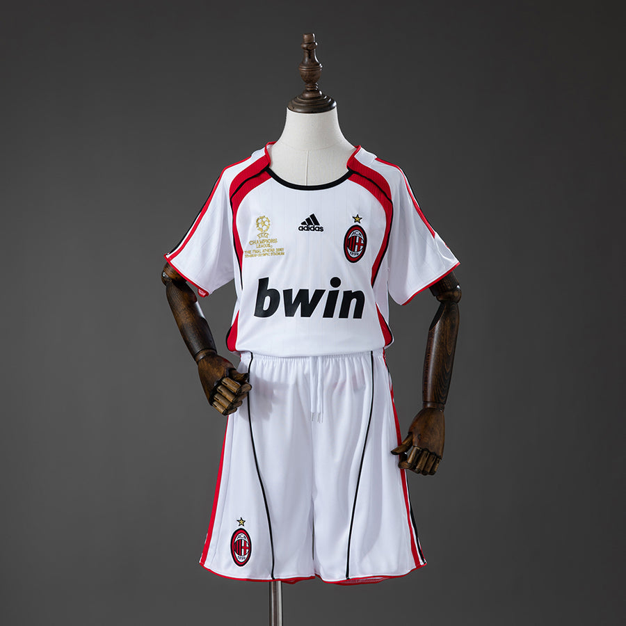 AC Milan Secundária Infantil Kit Retrô Camisa 06/07
