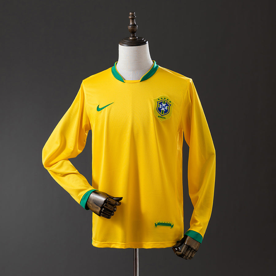 Brasil Principal Retrô Manga Longa Camisa 2006