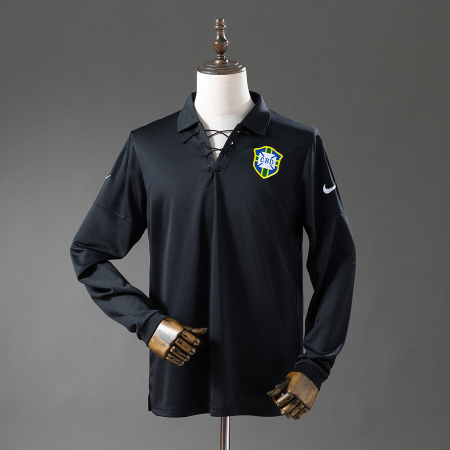 Brasil Preto Retrô Manga Longa Edição Especial Camisa 2004