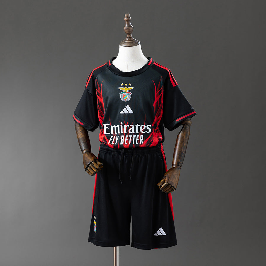 Benfica Preto : Infantil Kit Treino Camisa 25/26