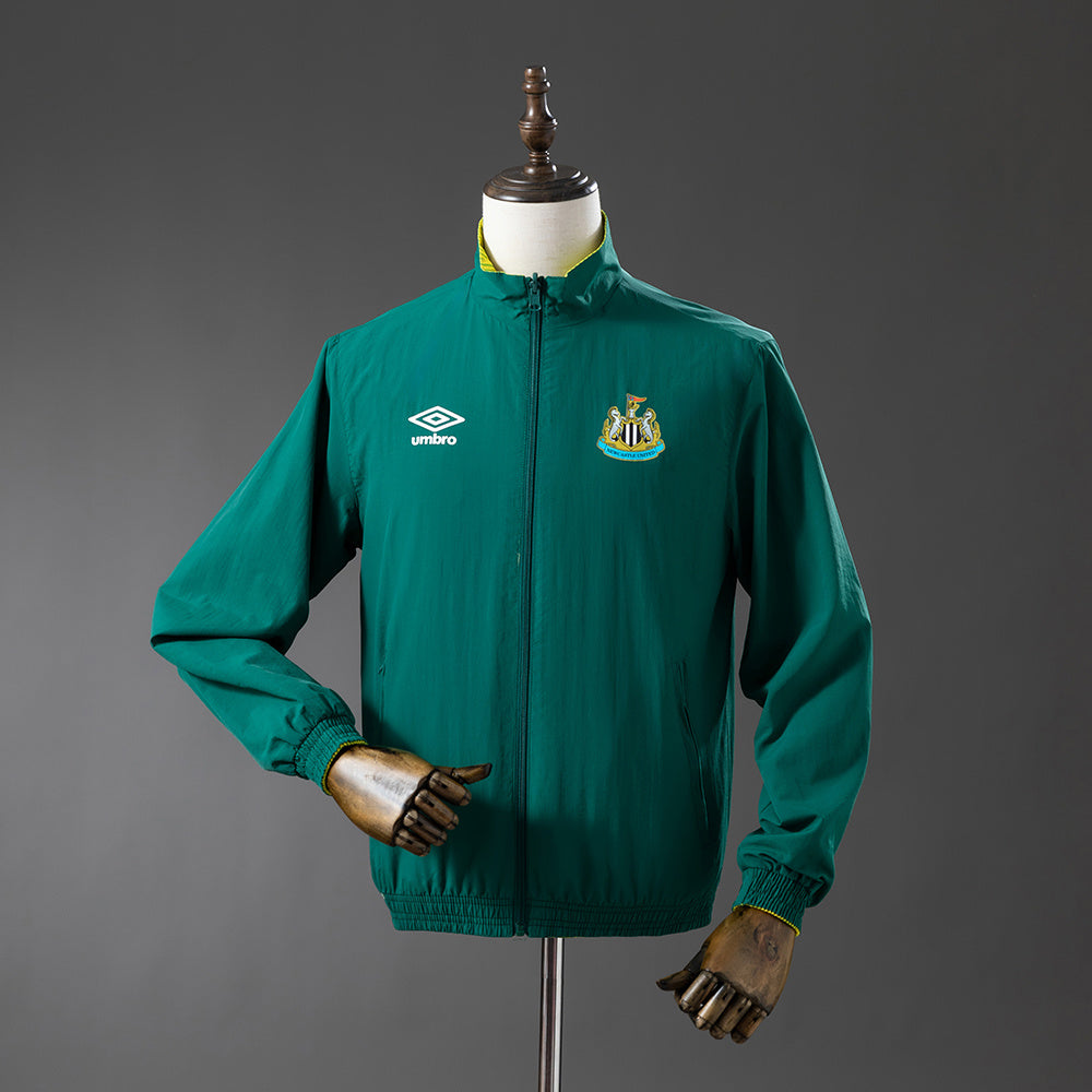 Newcastle United Reversible - Army Verde & Amarelo Corta Vento Jaqueta