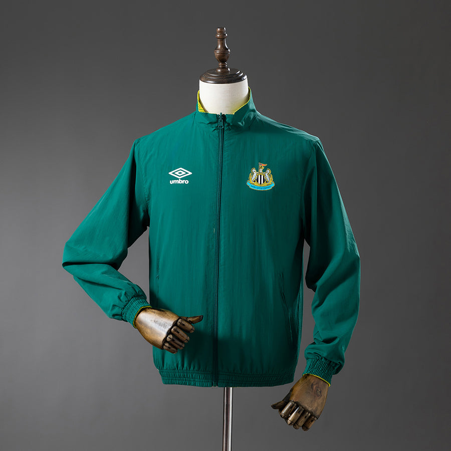 Newcastle United Reversible - Army Verde & Amarelo Corta Vento Jaqueta