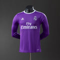 Real Madrid Secundária Retrô Manga Longa Versão Jogador Camisa 16/17