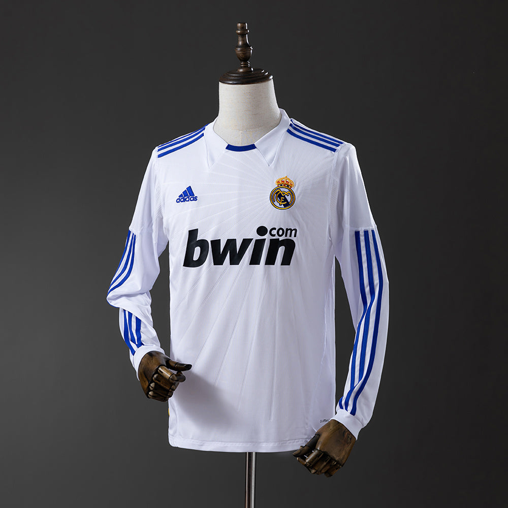 Real Madrid Principal Retrô Manga Longa Camisa 10/11