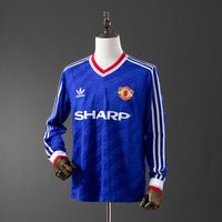 Manchester United Secundária Segunda Retrô Manga Longa Camisa 1988