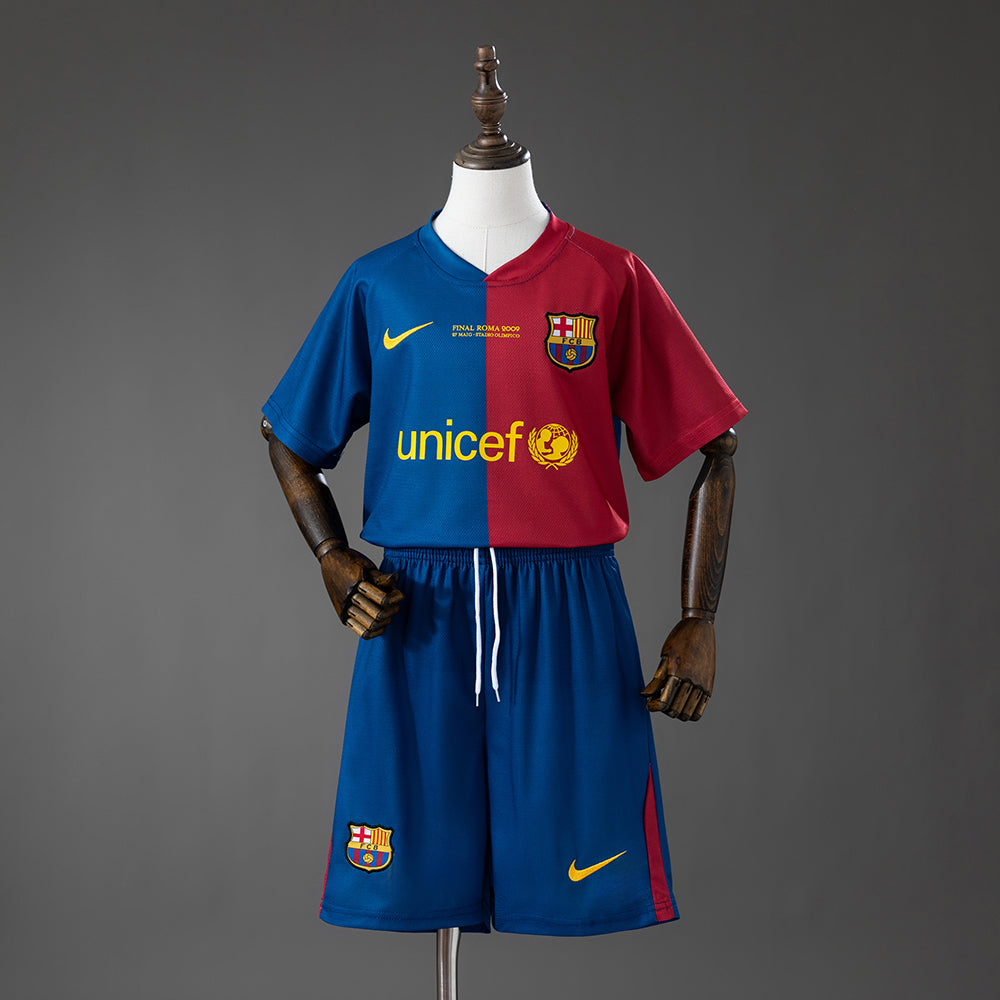 Barcelona Principal Infantil Kit Retrô Camisa 08/09