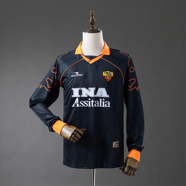 Roma Manga Longa Secundária Terceira Retrô Camisa 99/00