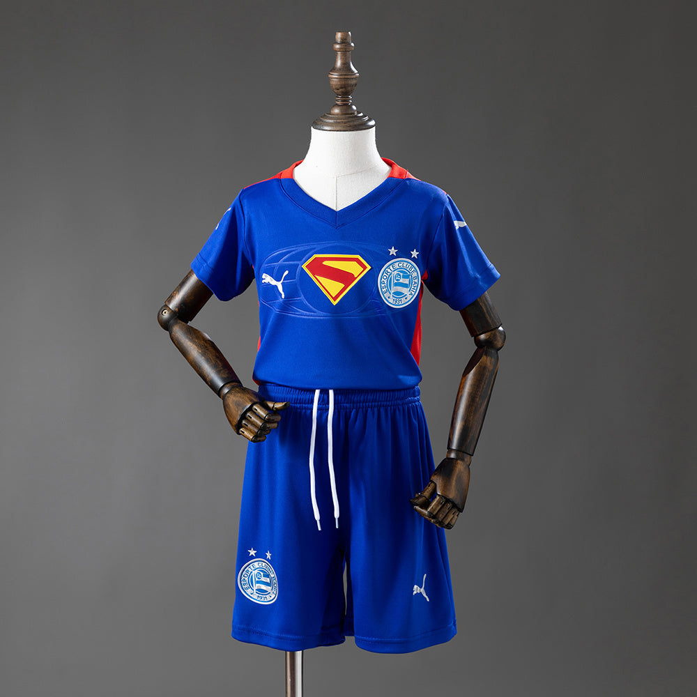 Bahia Superman Edição - Azul & Vermelho : Infantil Kit Camisa 25/26