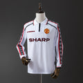 Manchester United Branco Retrô Manga Longa Camisa 98/99