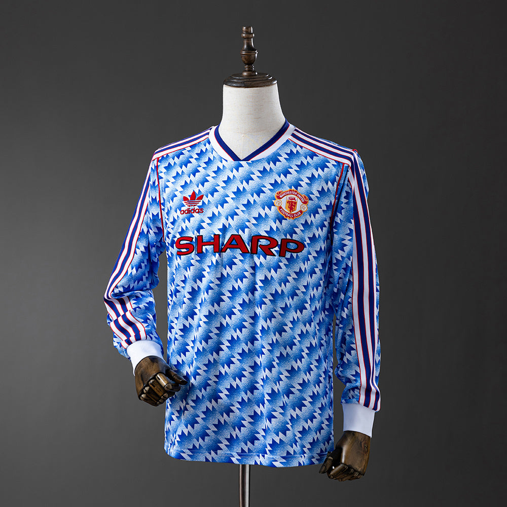 Manchester United Secundária Retrô Manga Longa 1992