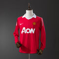 Manchester United Principal Retrô Manga Longa Camisa 10/11