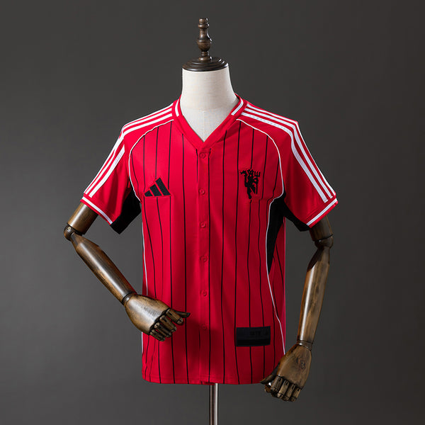 Manchester United US Pack Full-Button Baseball Vermelho Camisa 25/26