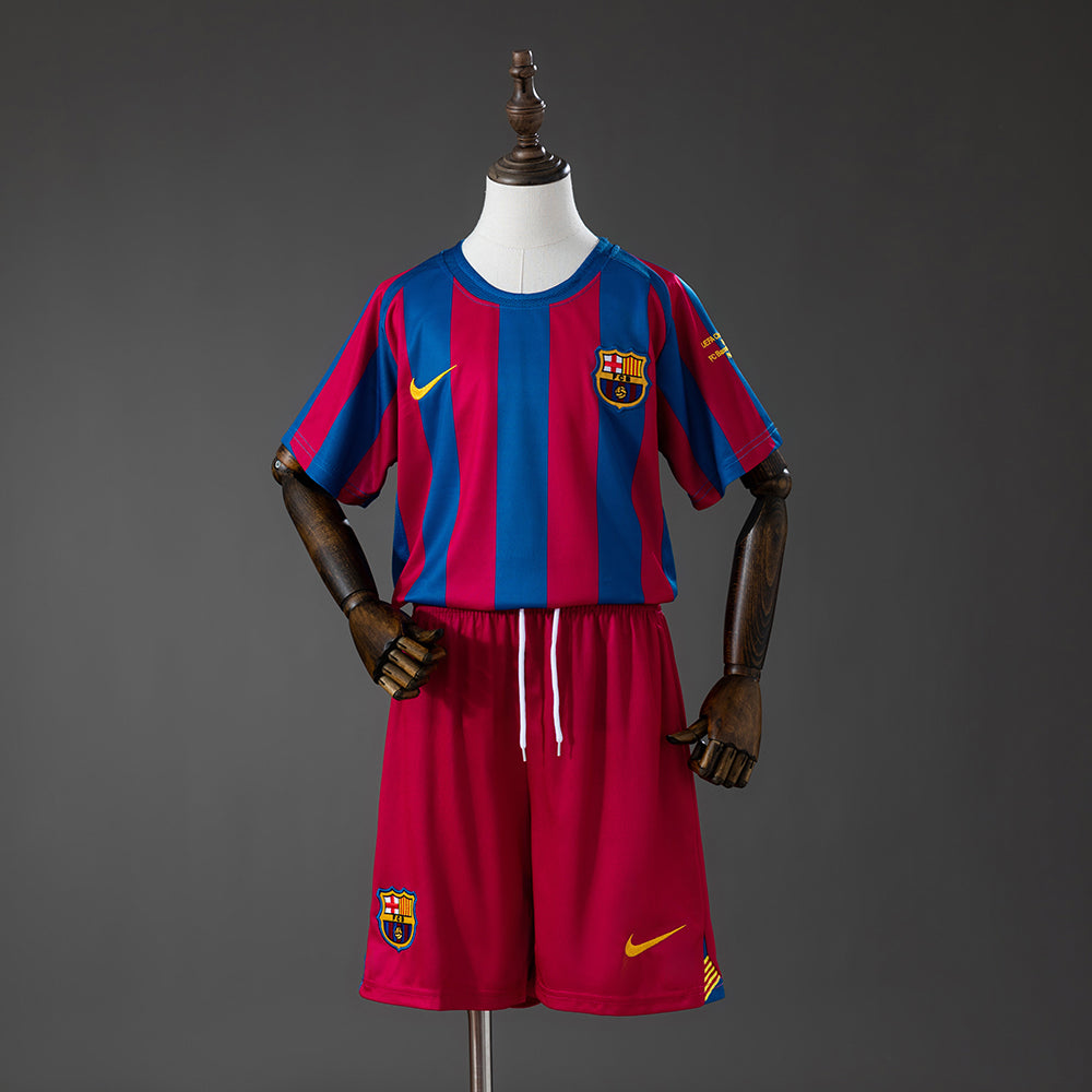 Barcelona Principal Infantil Kit Retrô Camisa 05/06