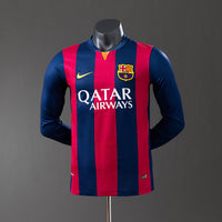 Barcelona Principal Retrô Manga Longa Versão Jogador Camisa 14/15