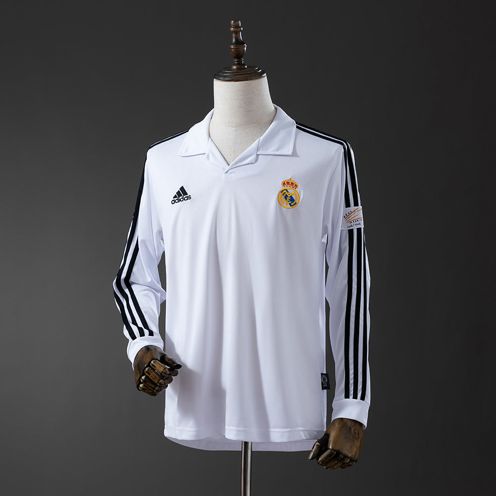 Real Madrid Principal Retrô Manga Longa Camisa 02/03