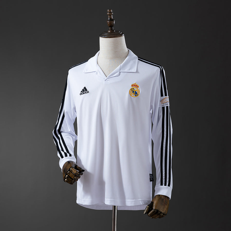 Real Madrid Principal Retrô Manga Longa Camisa 02/03