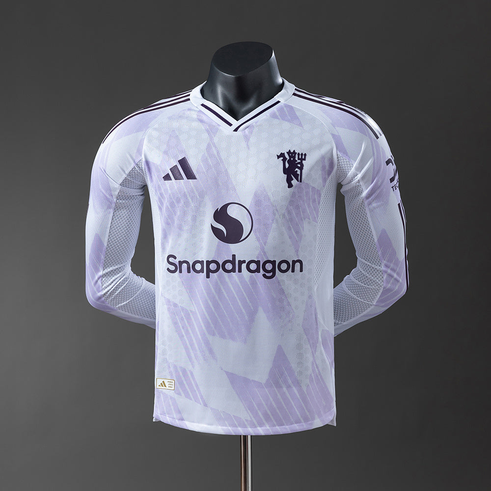 Manchester United Secundária Manga Longa Versão Jogador Camisa 25/26