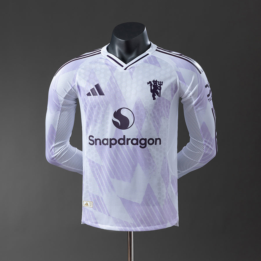 Manchester United Secundária Manga Longa Versão Jogador Camisa 25/26