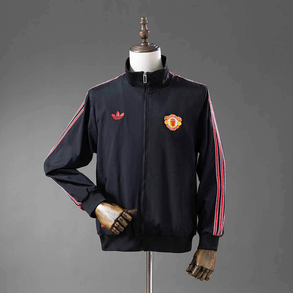 Manchester United - Preto Corta Vento Retrô