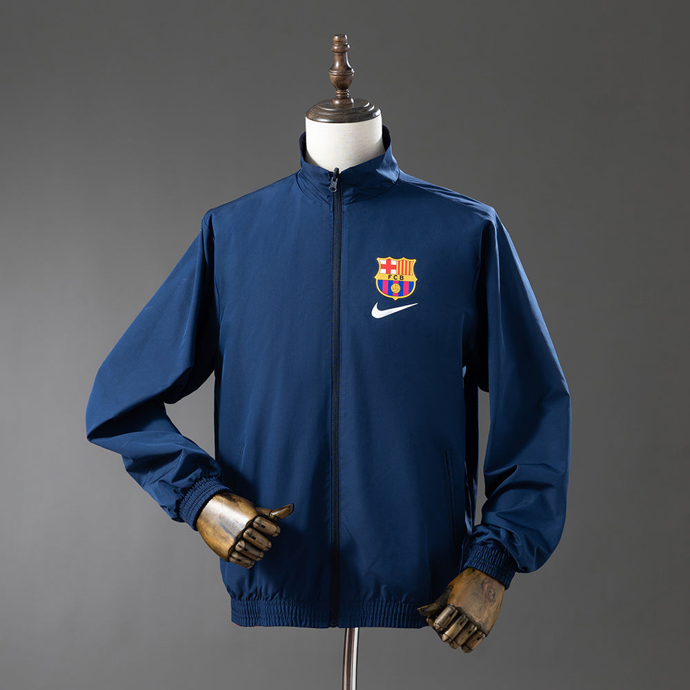 Barcelona Reversible - Vermelho & Marinho Corta Vento Jaqueta