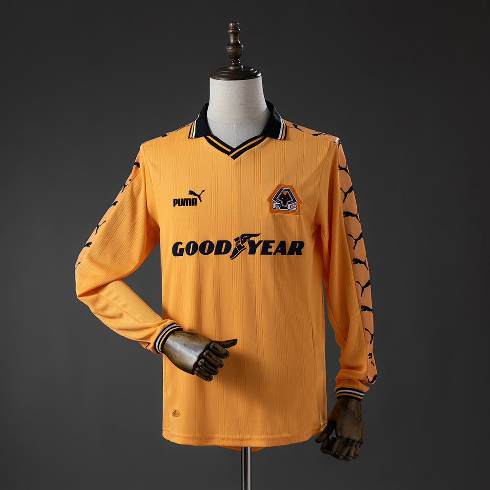 Wolves Principal Retrô Manga Longa Camisa 98/99