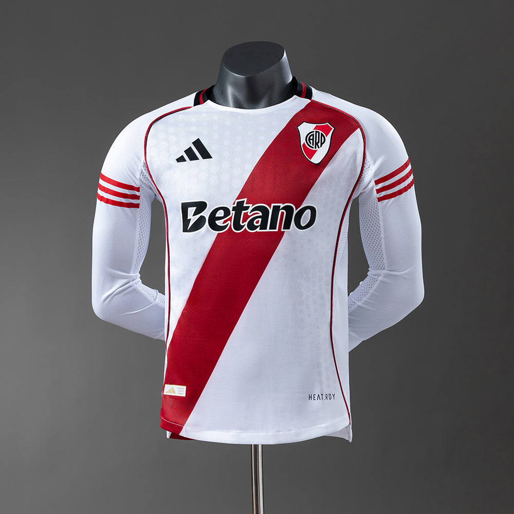 River Plate Principal Manga Longa Versão Jogador Camisa 25/26