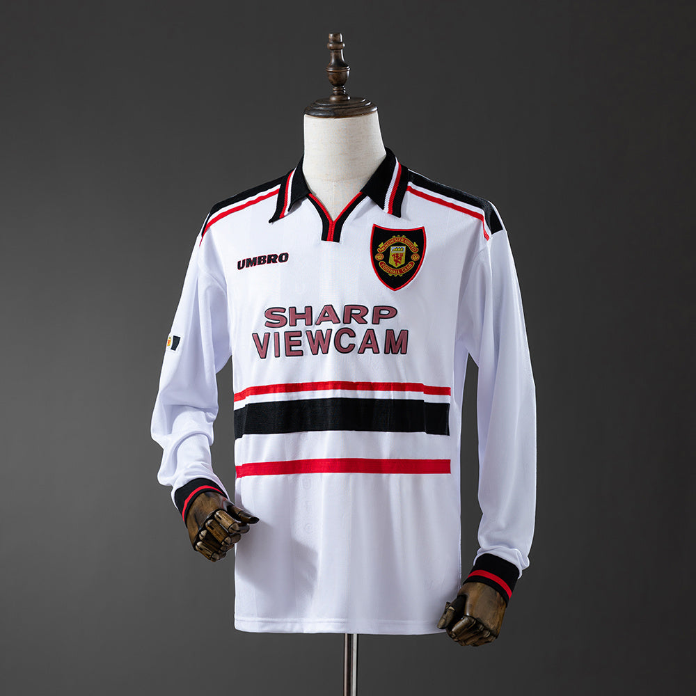 Manchester United Secundária Retrô Manga Longa Camisa 98/99