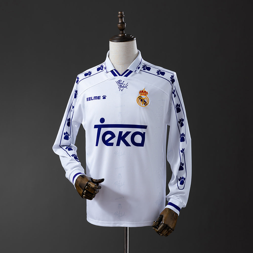 Real Madrid Principal Retrô Manga Longa 1996
