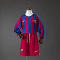 Barcelona Principal Infantil Kit Retrô Manga Longa Camisa 05/06
