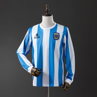 Argentina Principal Retrô Manga Longa Camisa 1986