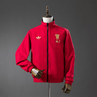 Manchester United Reversible - Preto & Vermelho Corta Vento Jaqueta