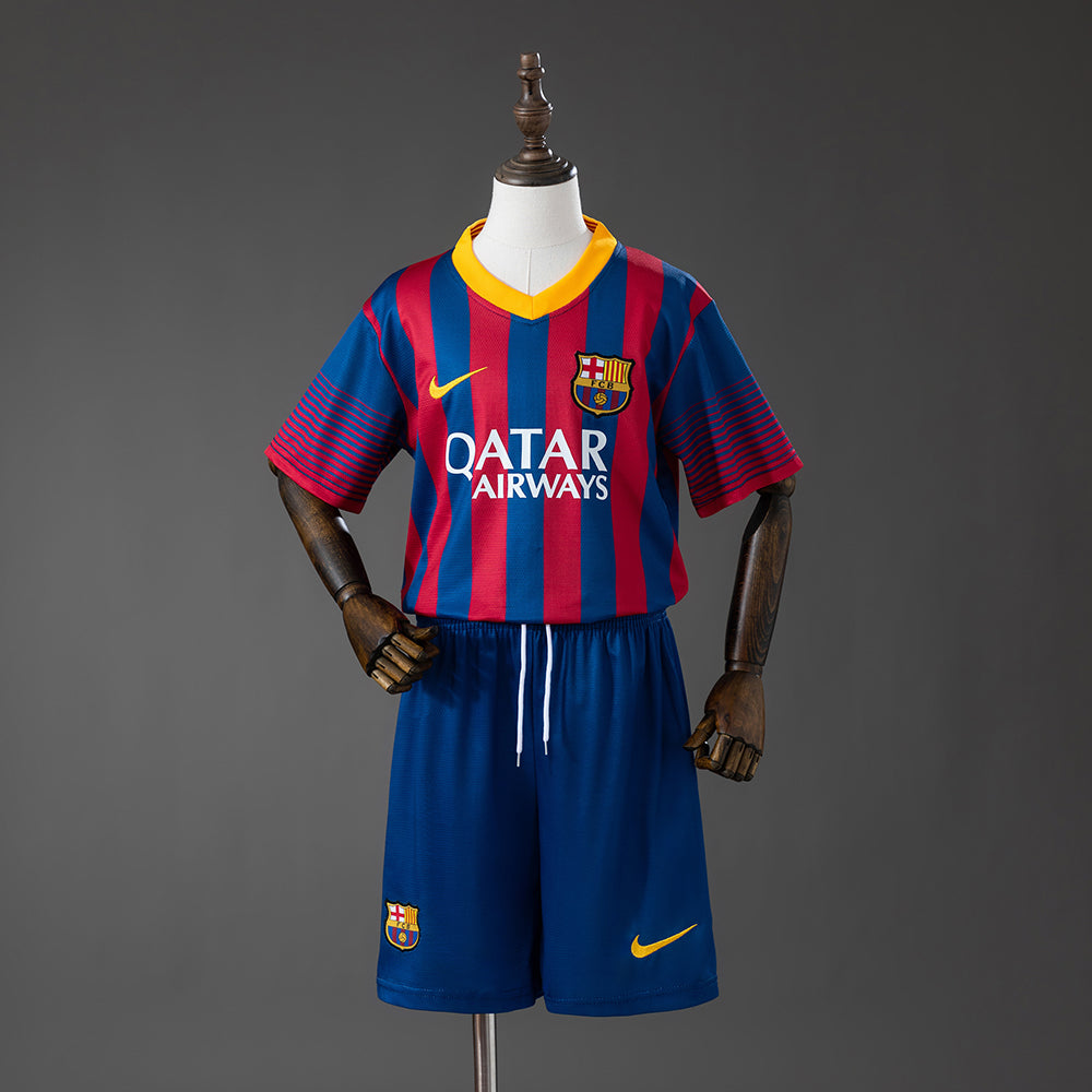 Barcelona Principal Infantil Kit Retrô Camisa 13/14