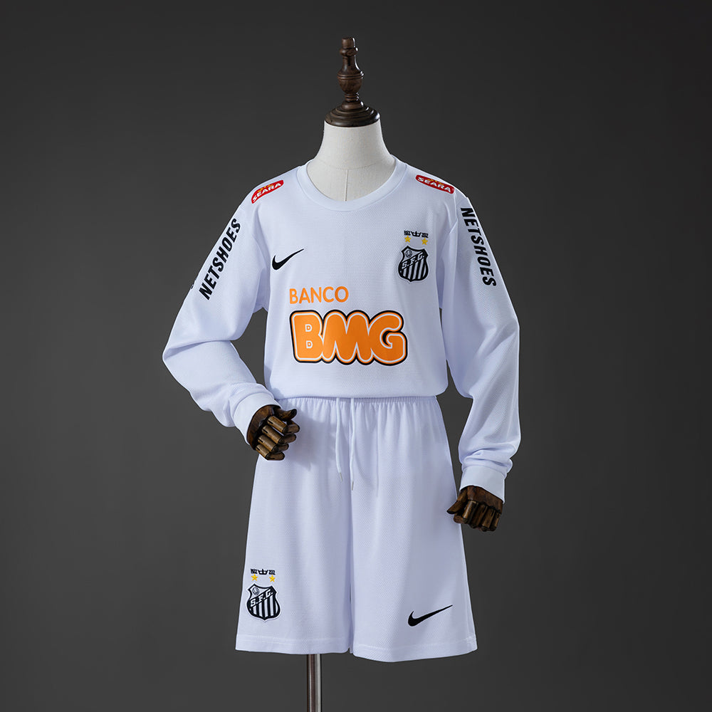 Santos Principal Infantil Kit Retrô Manga Longa Camisa 12/13