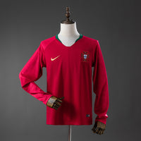 Portugal Long-Sleeved Principal Retrô Camisa 2018