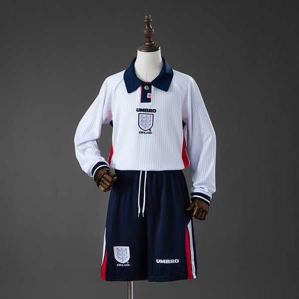Inglaterra Long-Sleeved Principal Infantil Kit Retrô Camisa 2028