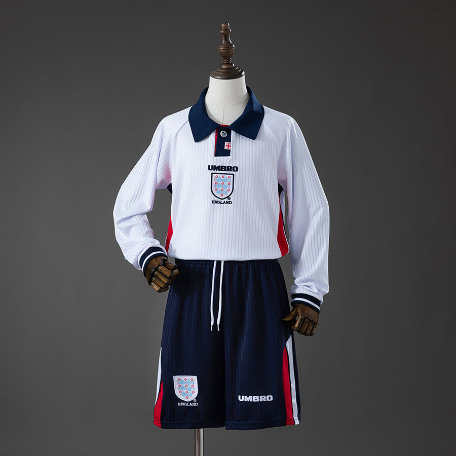 Inglaterra Long-Sleeved Principal Infantil Kit Retrô Camisa 2028