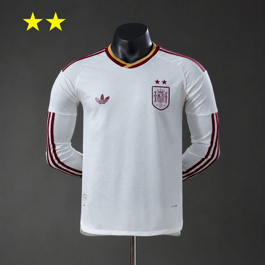 Espanha 2-Star Champion Edition Long sleeves Secundária Versão Jogador Camisa 2026