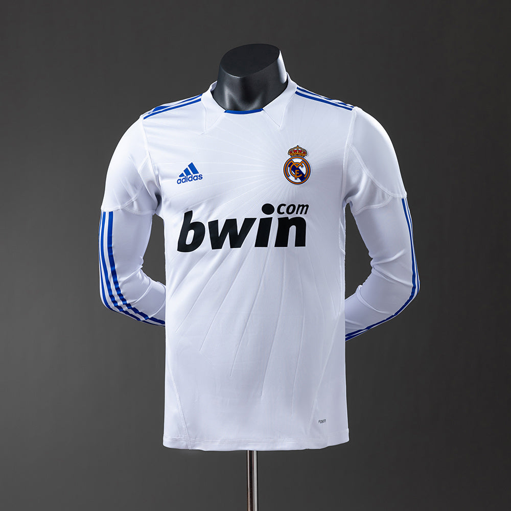 Real Madrid Principal Retrô Manga Longa Versão Jogador Camisa 10/11
