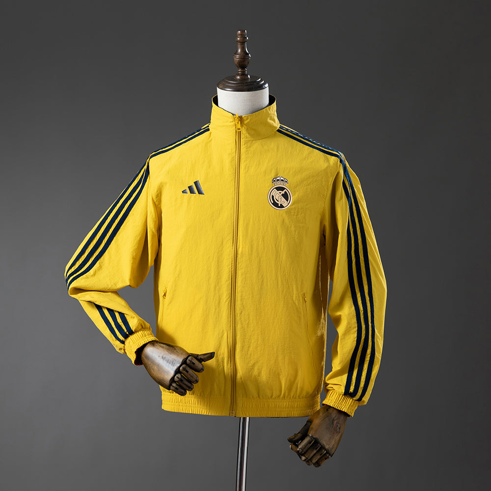 Real Madrid Reversible - Amarelo & Vermelho Corta Vento Jaqueta