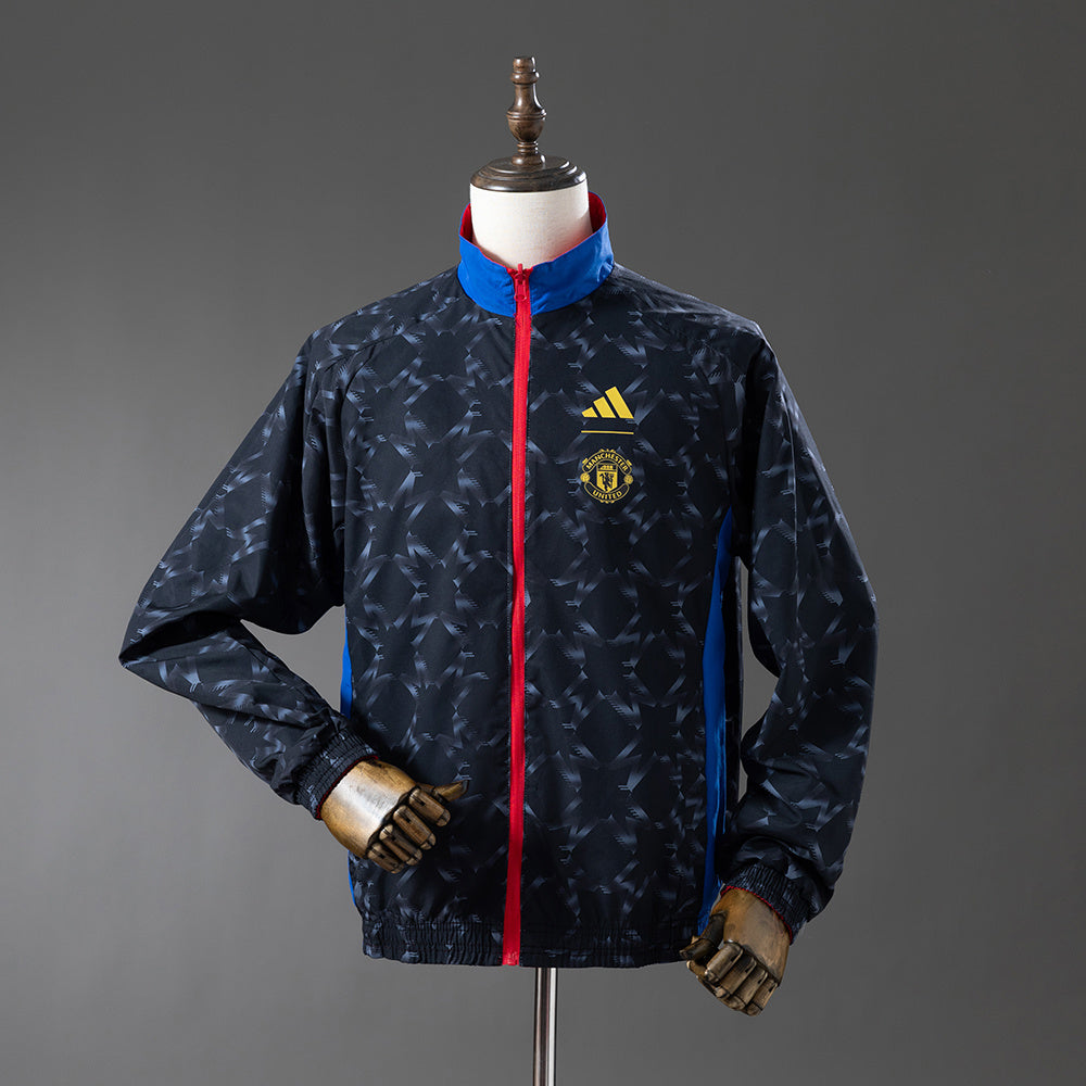 Manchester United Reversible - BlackRed Corta Vento Jaqueta Hino