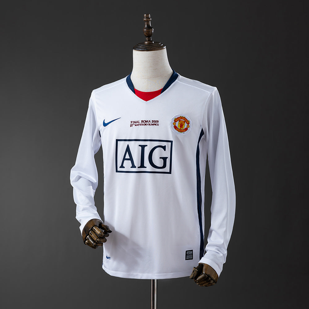 Manchester United Edição Champions Secundária Retrô Manga Longa Camisa 08/09